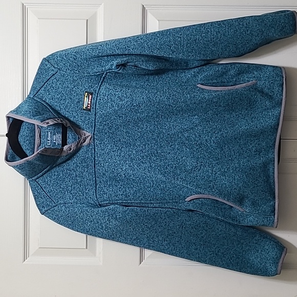 L.L.Bean quarter snap fleece sweatshirt size‎ small teal - Picture 3 of 12